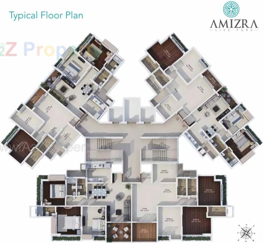 Layout of real estate project Amizra located at Thane-m-corp, Thane, Maharashtra
