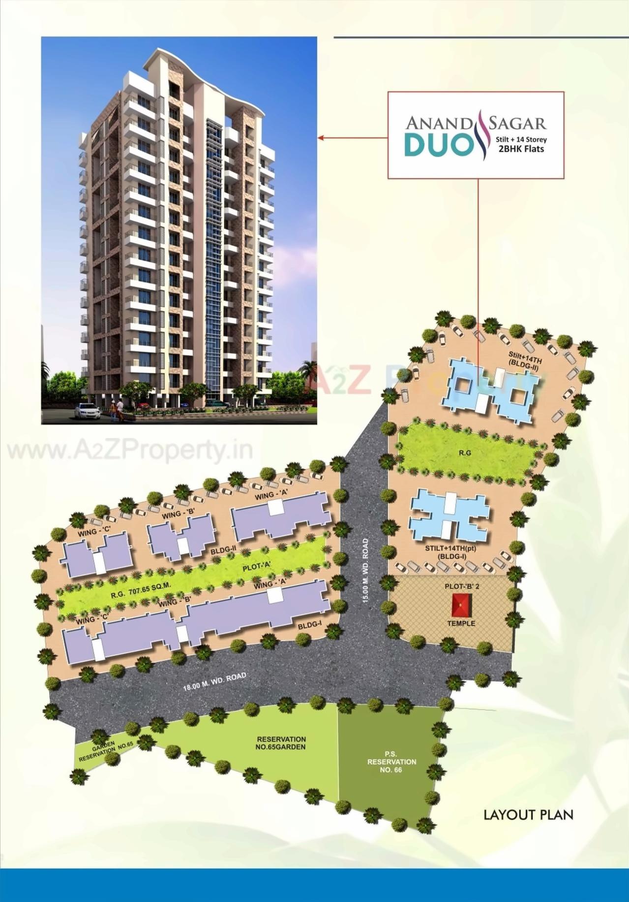 3D Elevation of real estate project Anand Sagar Duos located at Kalyan, Thane, Maharashtra