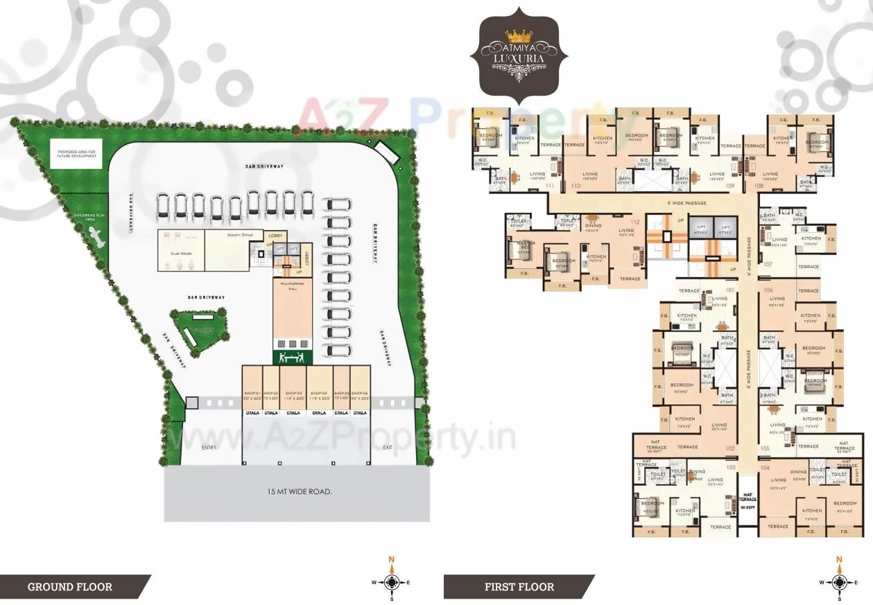 Layout of real estate project Atmiya Luxuria located at Sonavale, Thane, Maharashtra