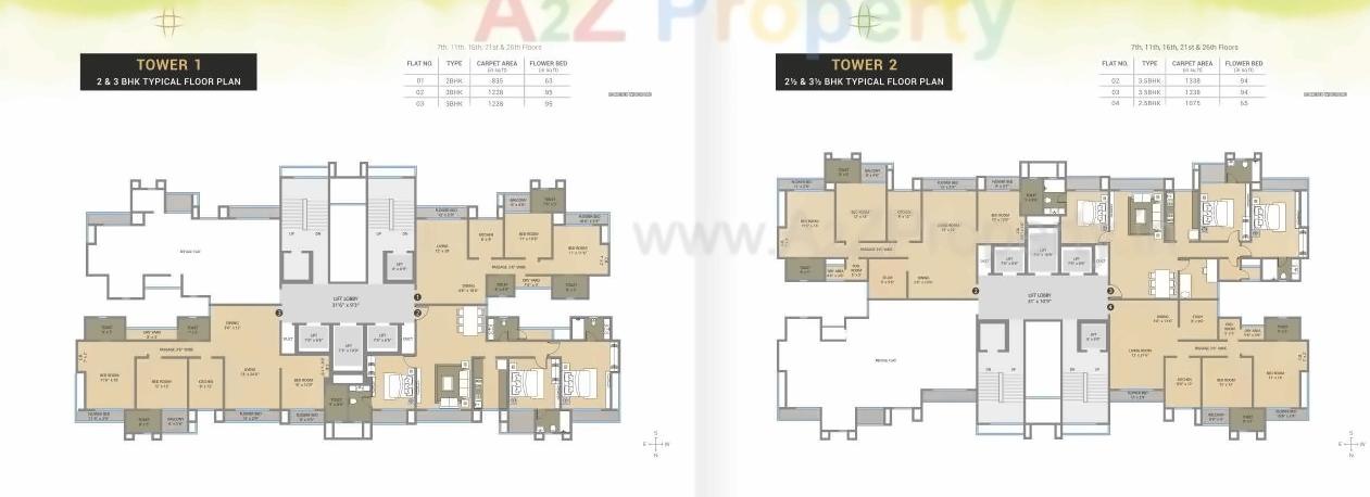 Layout of real estate project Auralis The Twins located at Thane-m-corp, Thane, Maharashtra