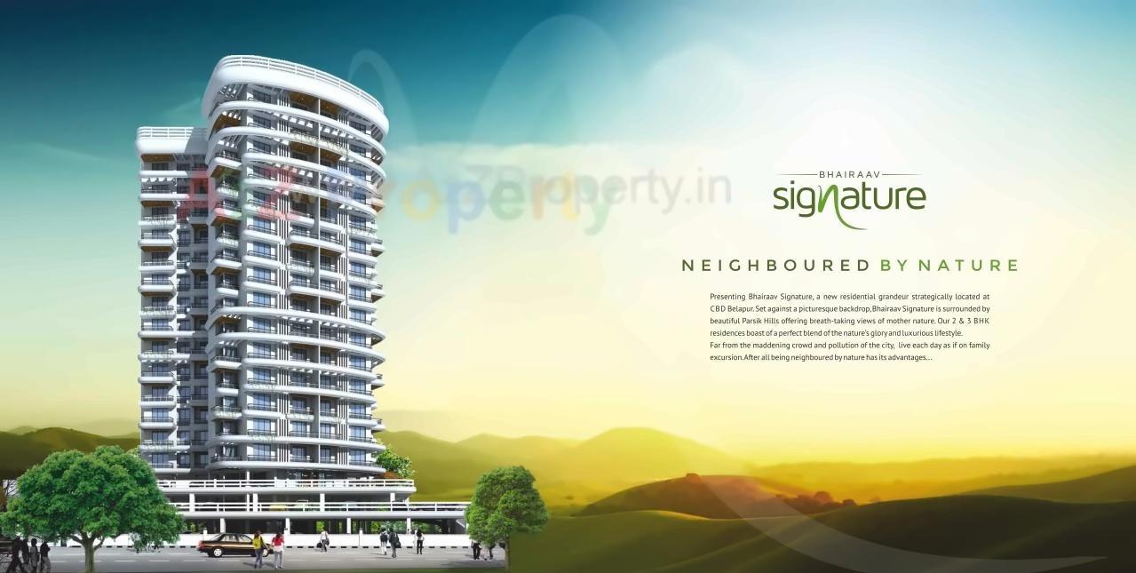3D Elevation of real estate project Bhairaav Signature located at Navi-mumbai-m-corp, Thane, Maharashtra