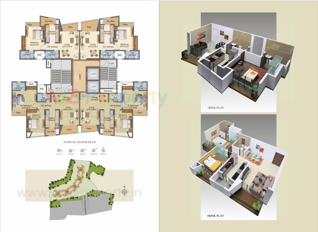 Layout of real estate project 23 As Per Sale Plan E As Per Approved Plan located at Mirabhayandar-m-corp, Thane, Maharashtra