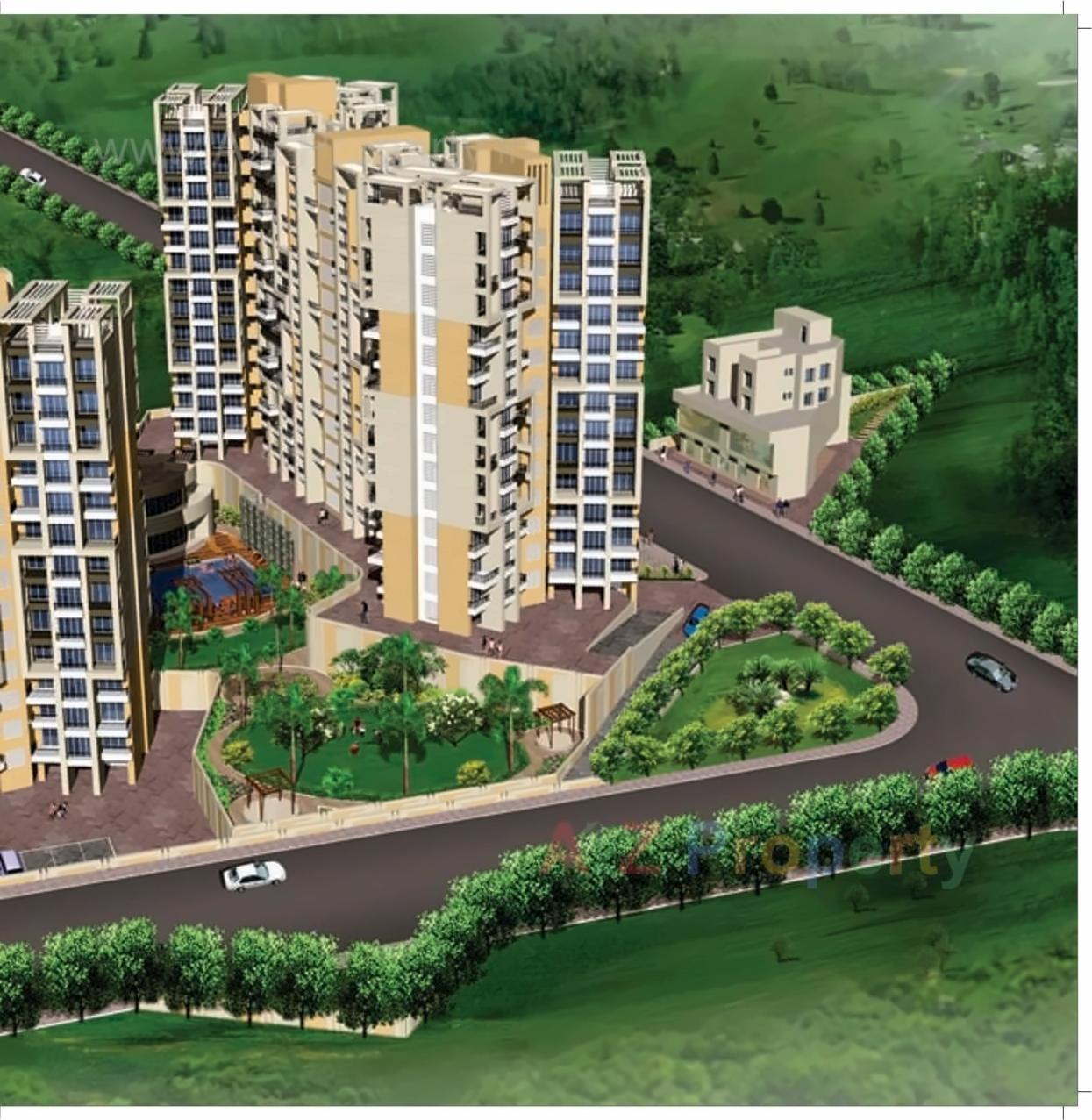 3D Elevation of real estate project Charms Heights located at Manda, Thane, Maharashtra