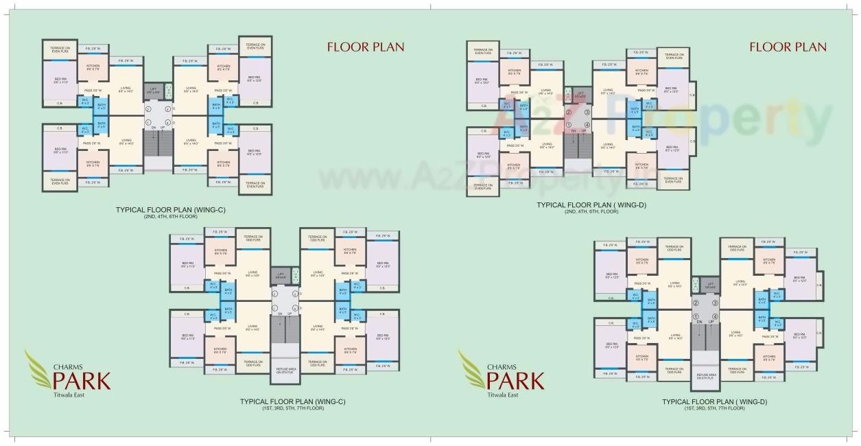 Layout of real estate project Charms Park located at Titwala, Thane, Maharashtra