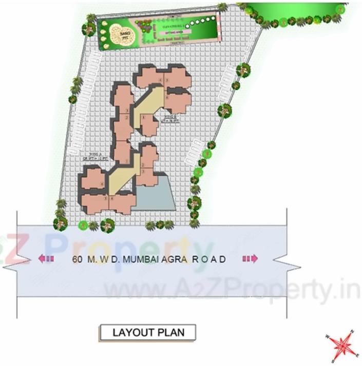 Layout of real estate project Cosmos Habitate located at Thane-m-corp, Thane, Maharashtra