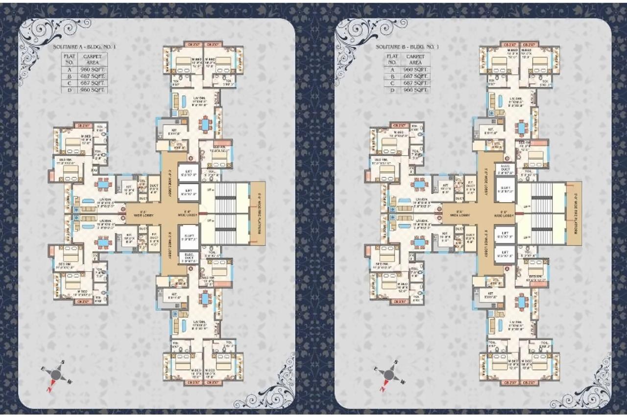Layout of real estate project Cosmos Jewels located at Thane-m-corp, Thane, Maharashtra