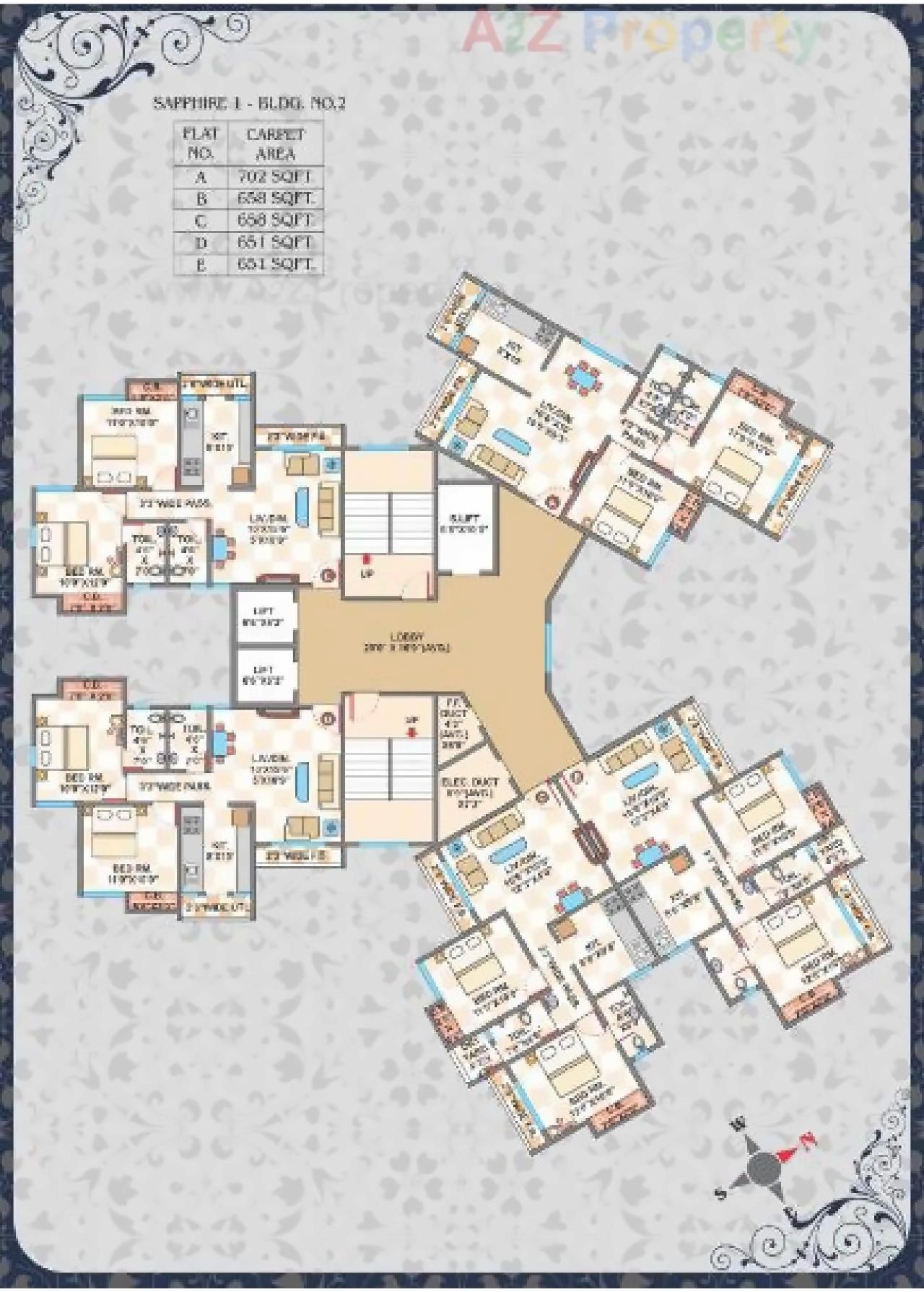 Layout of real estate project Cosmos Jewels located at Thane-m-corp, Thane, Maharashtra