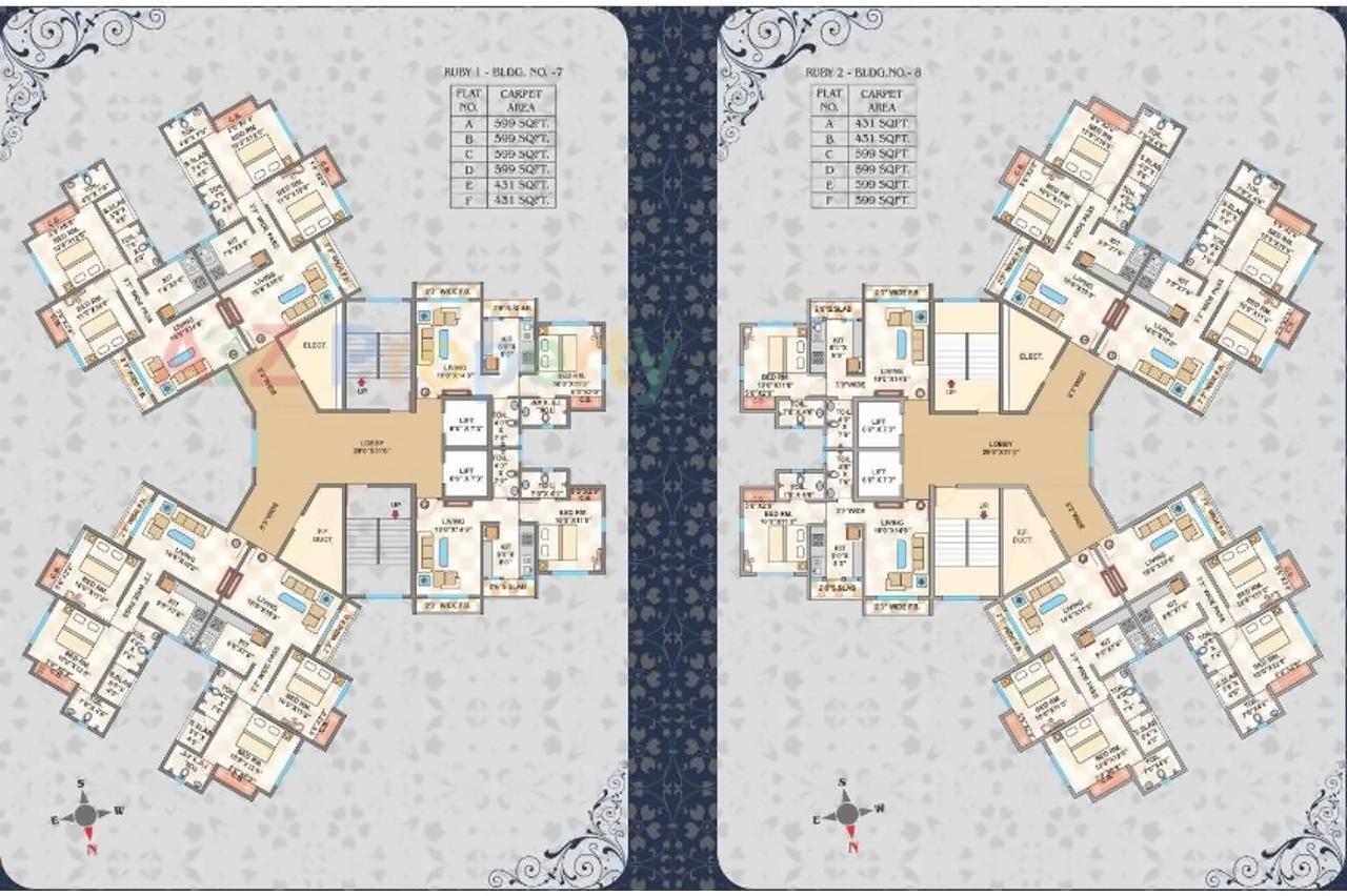 Layout of real estate project Cosmos Jewels located at Thane-m-corp, Thane, Maharashtra