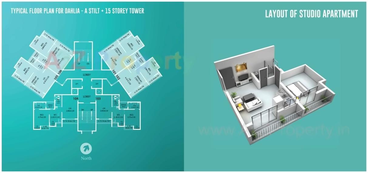 Layout of real estate project Dahlia  A located at Thane-m-corp, Thane, Maharashtra