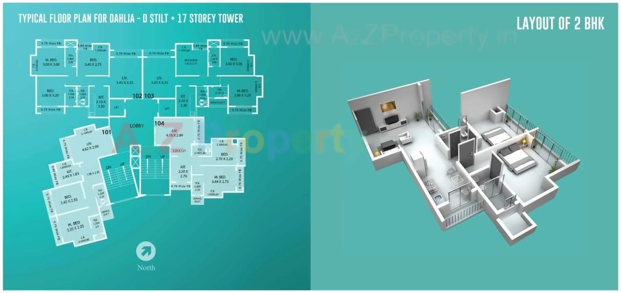 Layout of real estate project Dahlia  A located at Thane-m-corp, Thane, Maharashtra