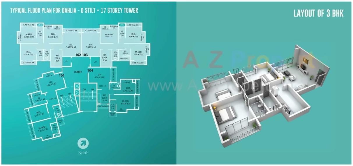 Layout of real estate project Dahlia  A located at Thane-m-corp, Thane, Maharashtra
