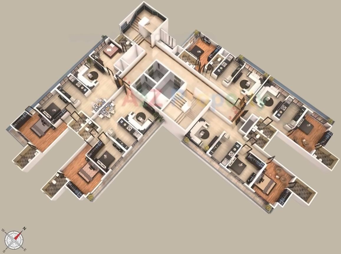 Layout of real estate project Dedhia Elita located at Thane-m-corp, Thane, Maharashtra