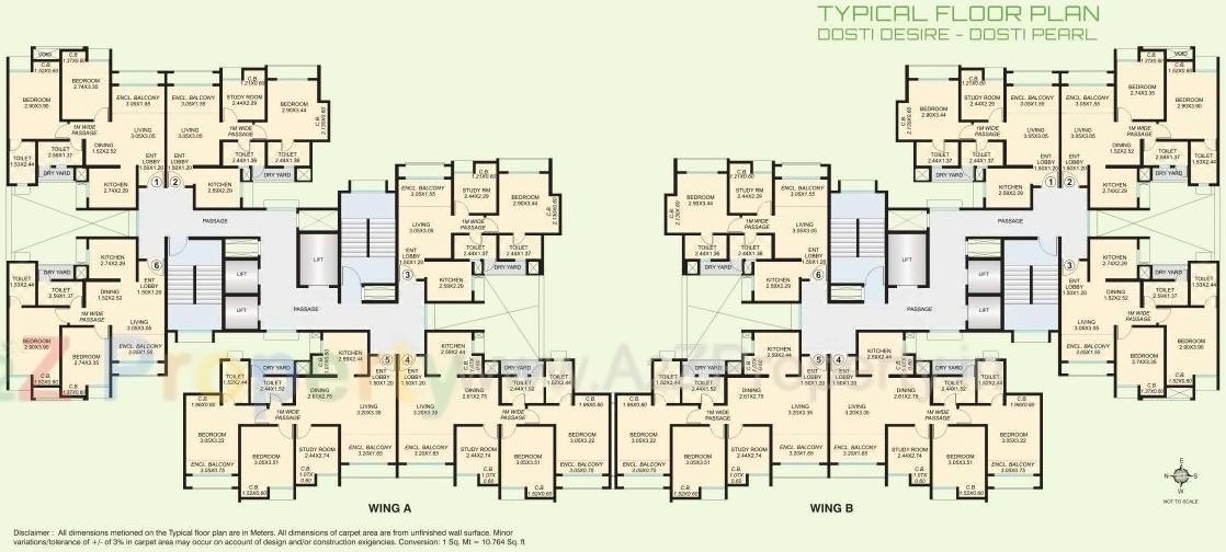 Layout of real estate project Dosti Desire Dosti Joy located at Thane-m-corp, Thane, Maharashtra
