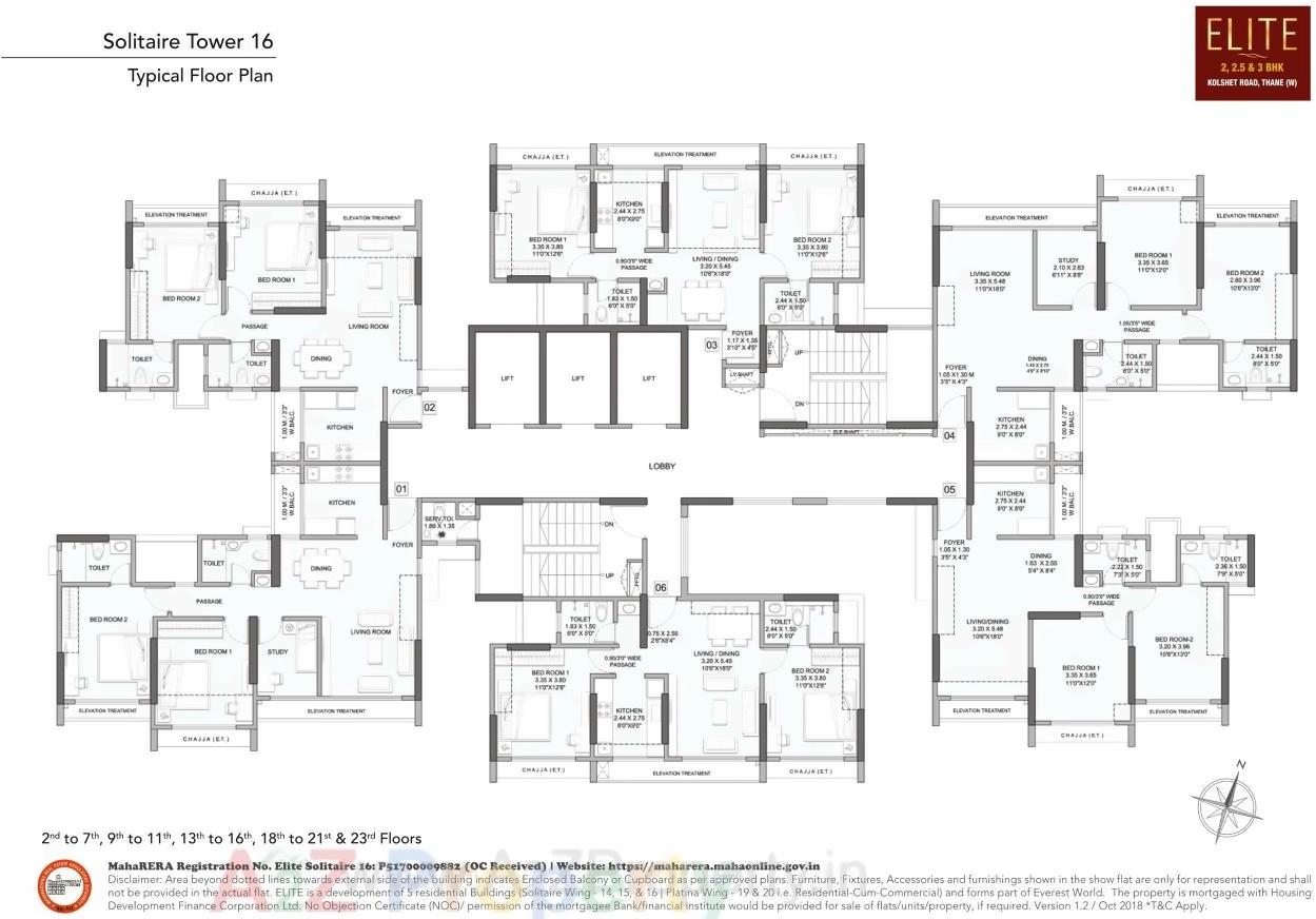 Layout of real estate project Elite Solitaire located at Thane-m-corp, Thane, Maharashtra