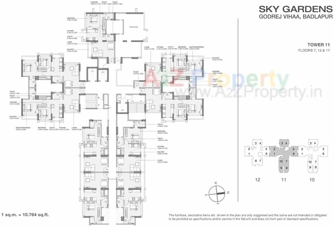 Layout of real estate project Godrej Vihaa located at Badlapur-m-cl, Thane, Maharashtra