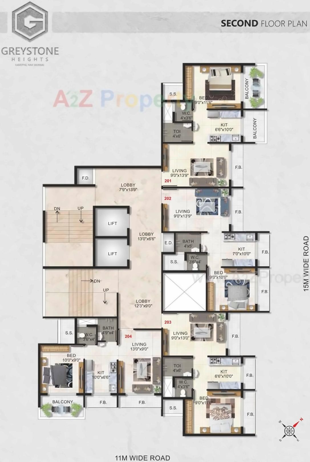 Layout of real estate project Grey Stone Heights located at Navi-mumbai-m-corp, Thane, Maharashtra