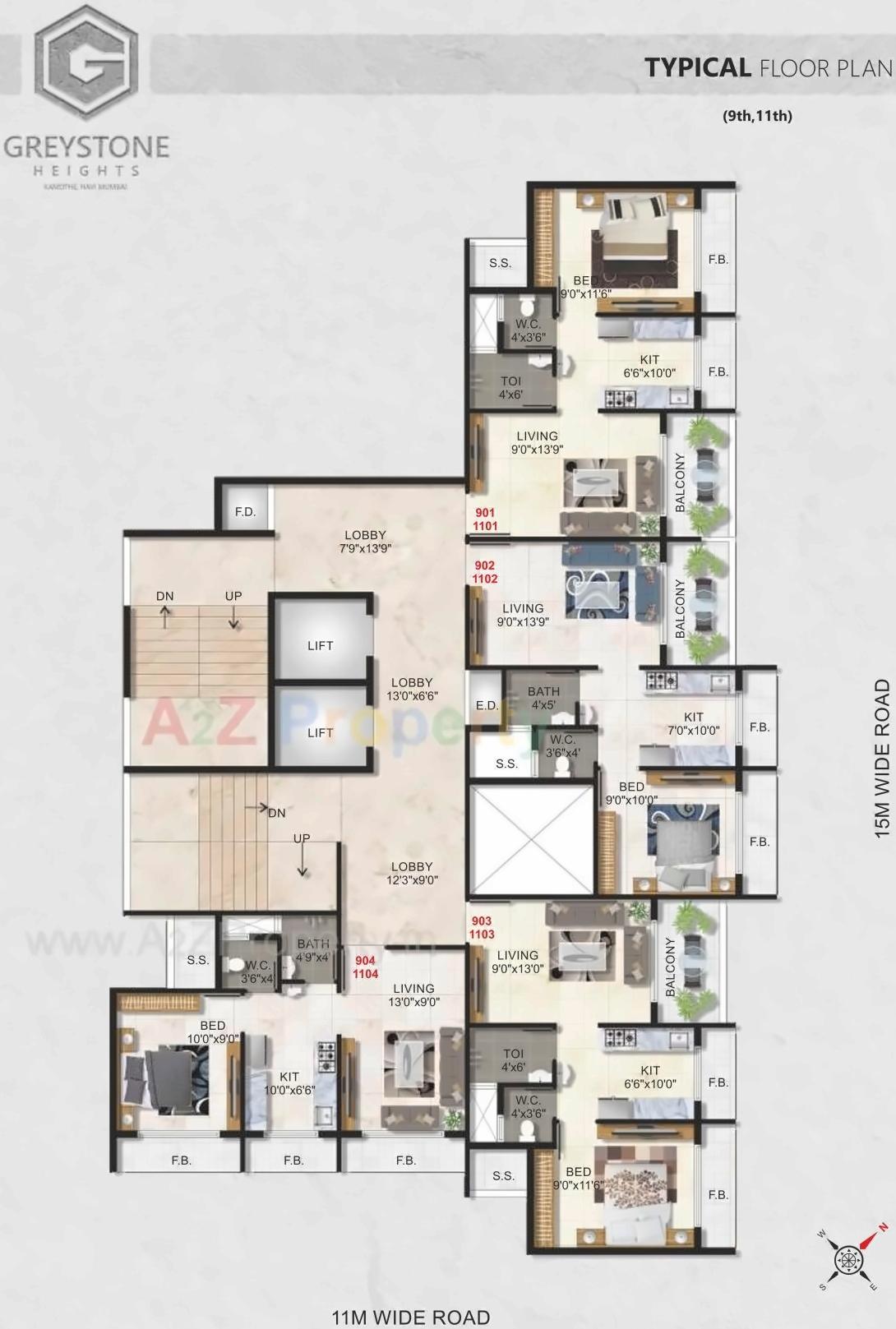 Layout of real estate project Grey Stone Heights located at Navi-mumbai-m-corp, Thane, Maharashtra
