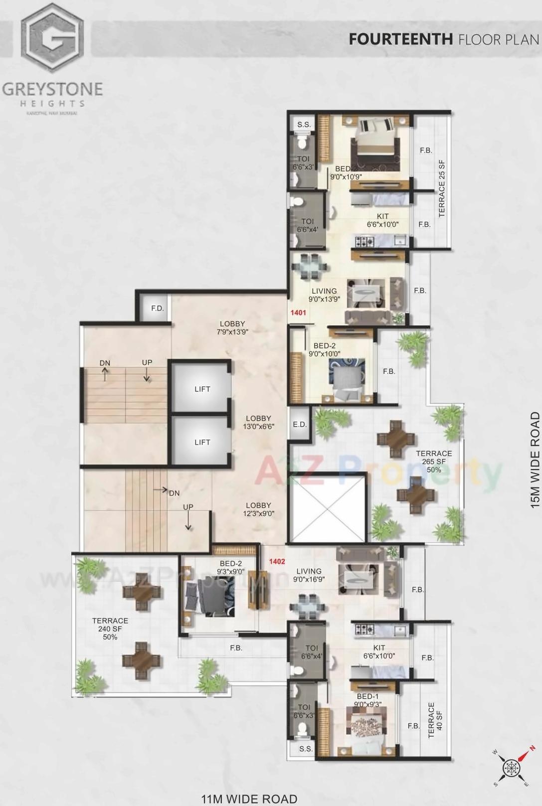 Layout of real estate project Grey Stone Heights located at Navi-mumbai-m-corp, Thane, Maharashtra