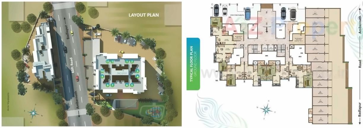 Layout of real estate project Harishree Residency located at Ambarnathm-cl, Thane, Maharashtra