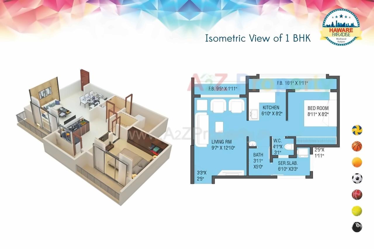 Layout of real estate project Haware Paradise located at Muthaval, Thane, Maharashtra