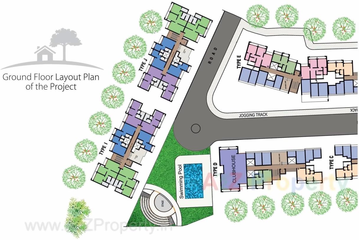 Layout of real estate project Haware Pinnacle located at Muthaval, Thane, Maharashtra