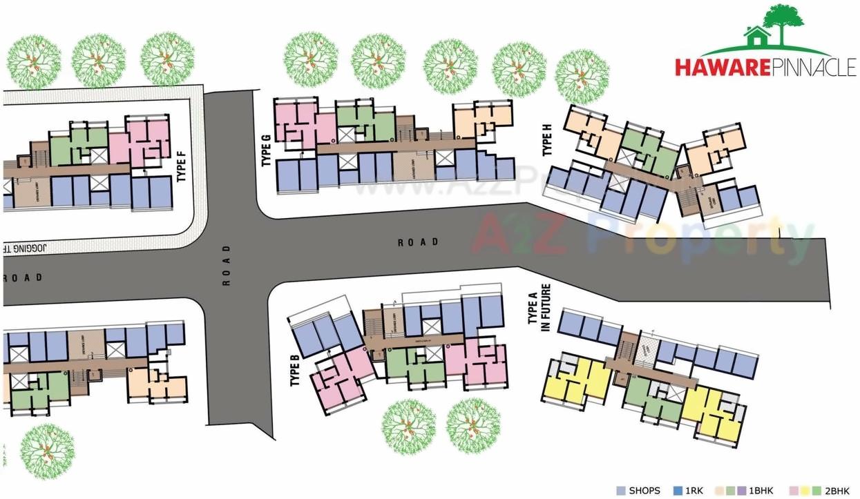 Layout of real estate project Haware Pinnacle located at Muthaval, Thane, Maharashtra