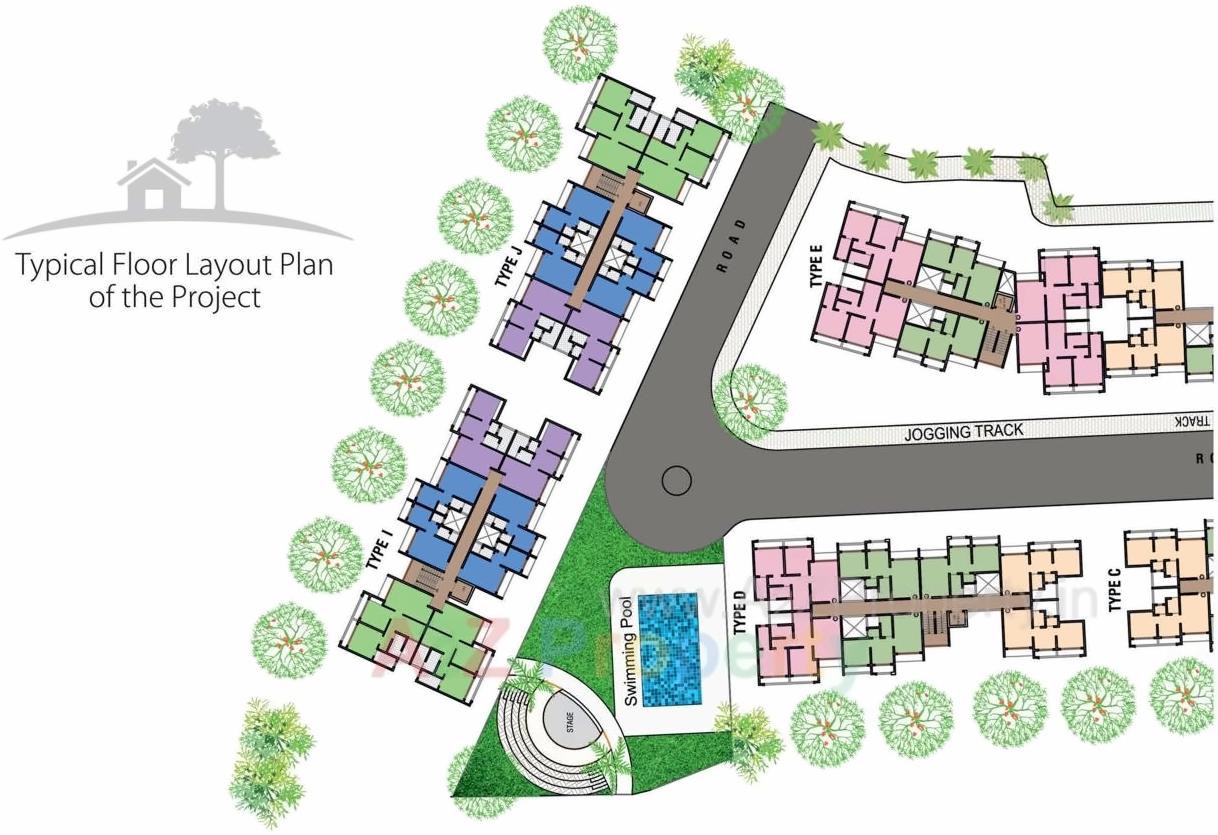Layout of real estate project Haware Pinnacle located at Muthaval, Thane, Maharashtra