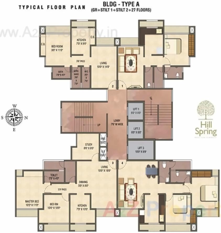 Layout of real estate project Hill Spring located at Thane, Thane, Maharashtra