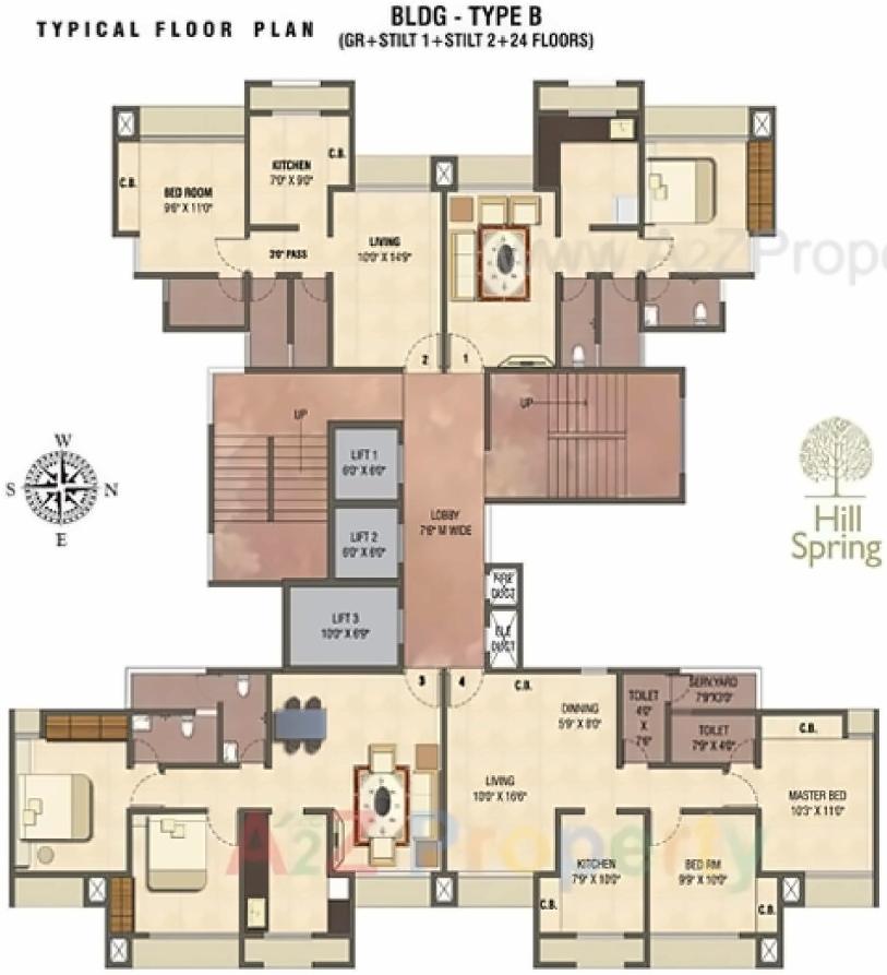 Layout of real estate project Hill Spring located at Thane, Thane, Maharashtra