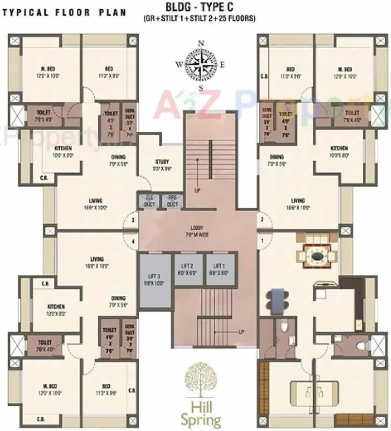 Layout of real estate project Hill Spring located at Thane, Thane, Maharashtra