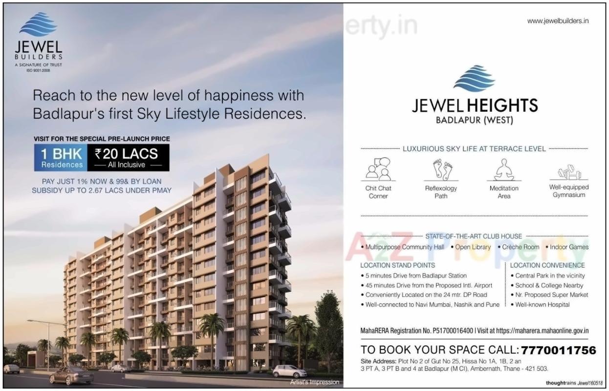  of real estate project Jewel Heights located at Badlapur-m-cl, Thane, Maharashtra