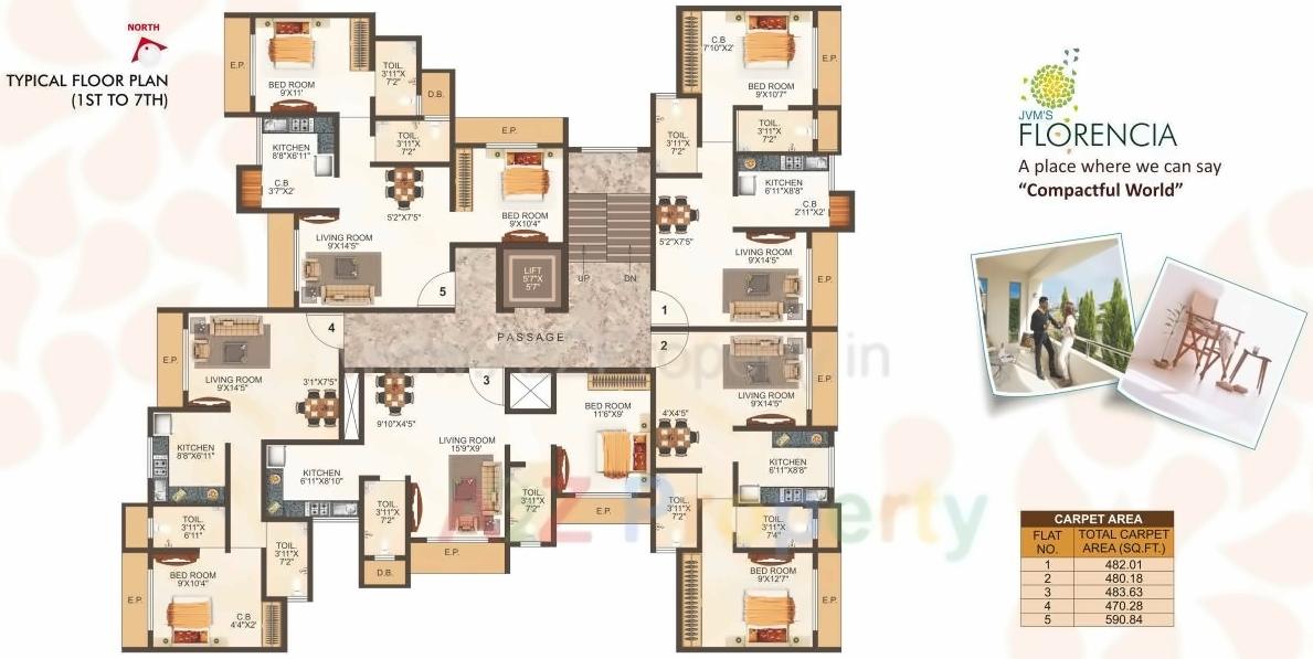 Layout of real estate project Jvm Florencia located at Thane-m-corp, Thane, Maharashtra