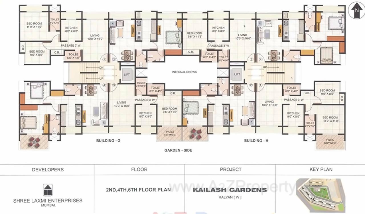 Layout of real estate project Kailash Gardens located at Kalyandombivali-m-corp, Thane, Maharashtra