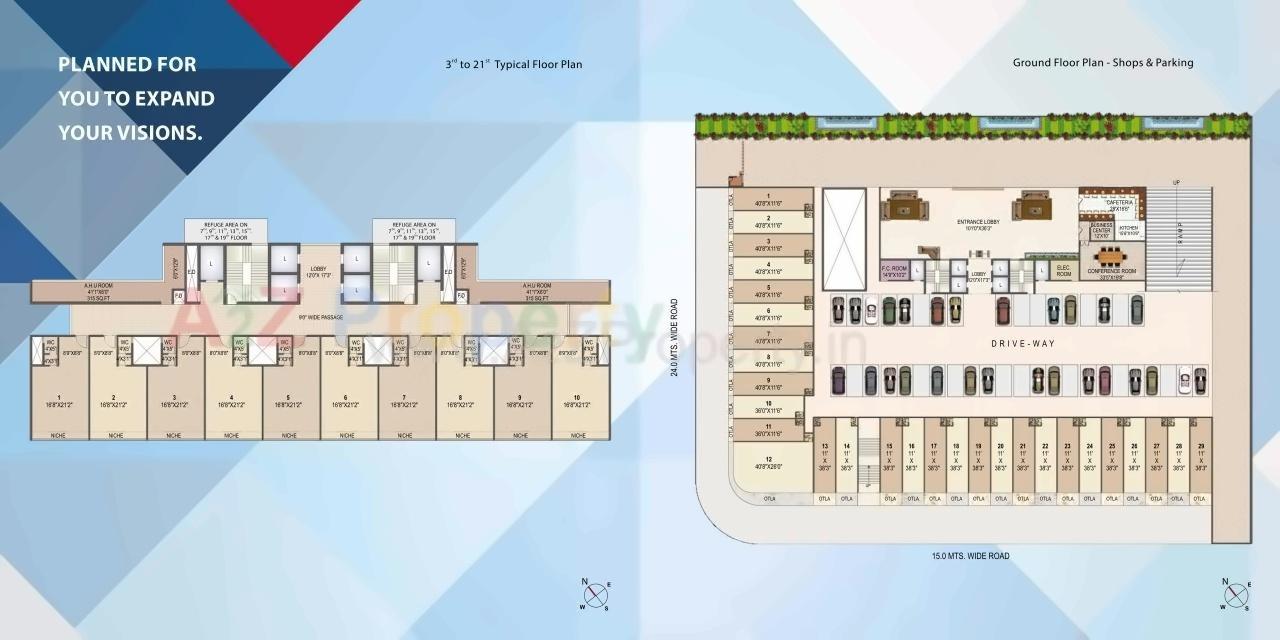 Layout of real estate project Kamdhenu Commerz located at Navi-mumbai-m-corp, Thane, Maharashtra