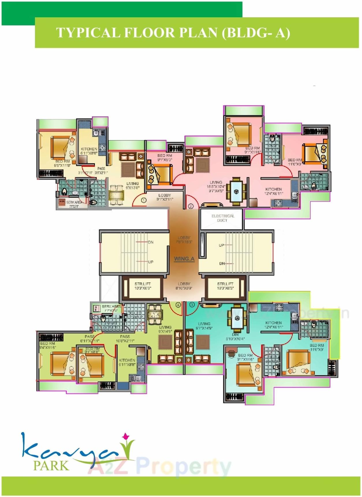 Layout of real estate project Kavya Park located at Thane-m-corp, Thane, Maharashtra