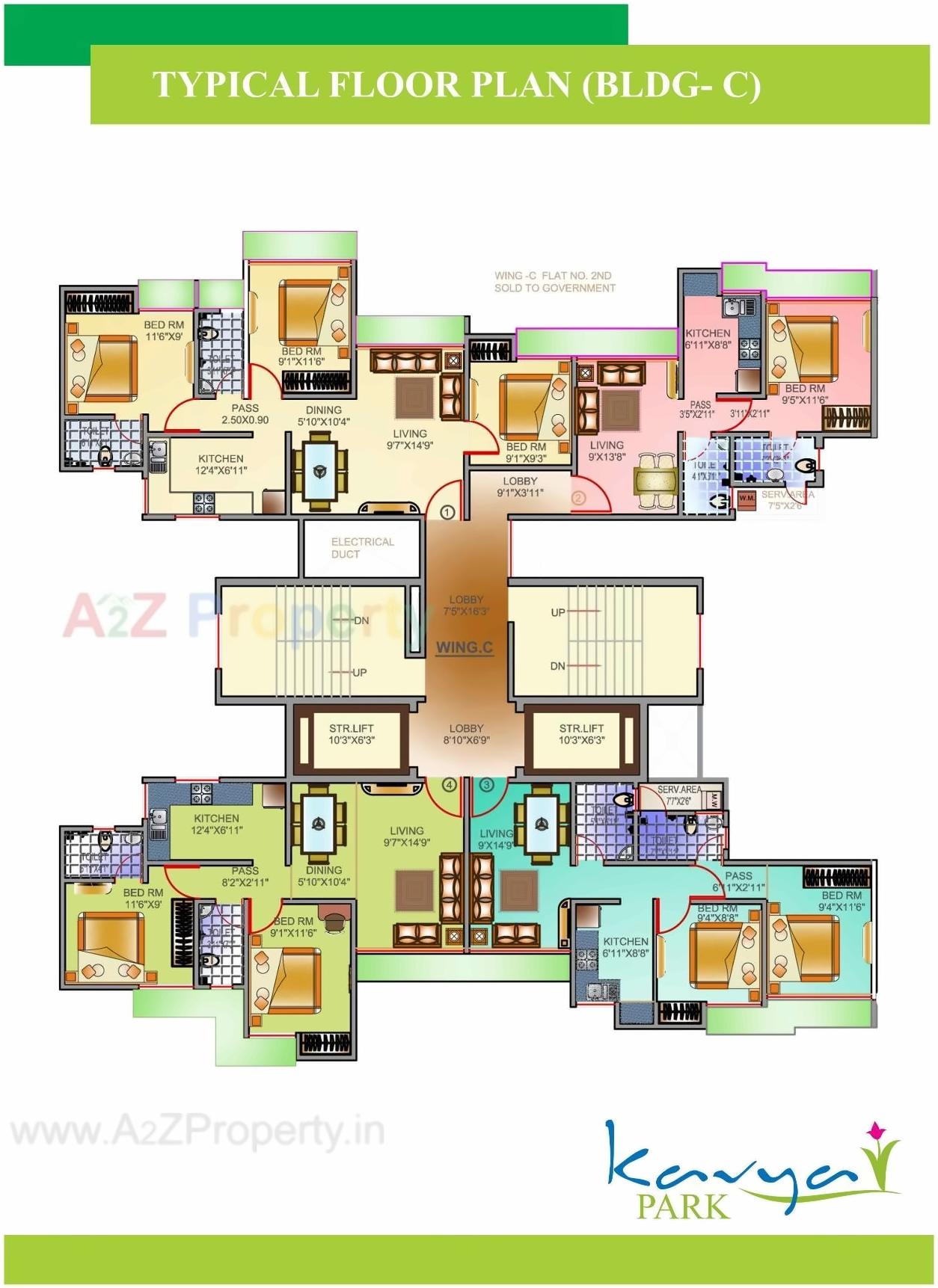 Layout of real estate project Kavya Park located at Thane-m-corp, Thane, Maharashtra