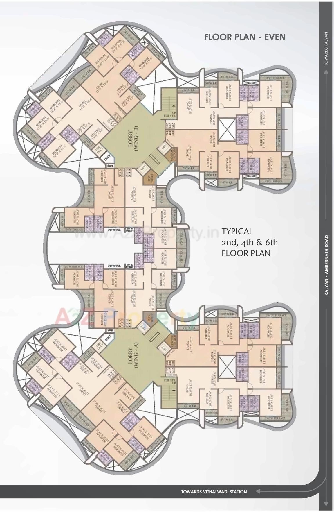 Layout of real estate project Kohinoor Waves located at Ulhasnagar-m-corp, Thane, Maharashtra