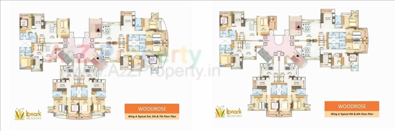 Layout of real estate project Konark Meadows located at Varap, Thane, Maharashtra