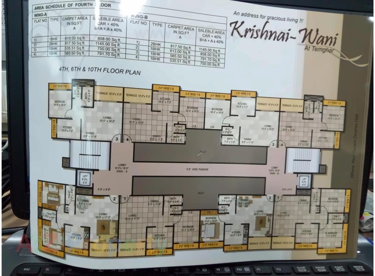 Layout of real estate project Krishnai Vani Complex located at Bhiwandi-m-corp, Thane, Maharashtra