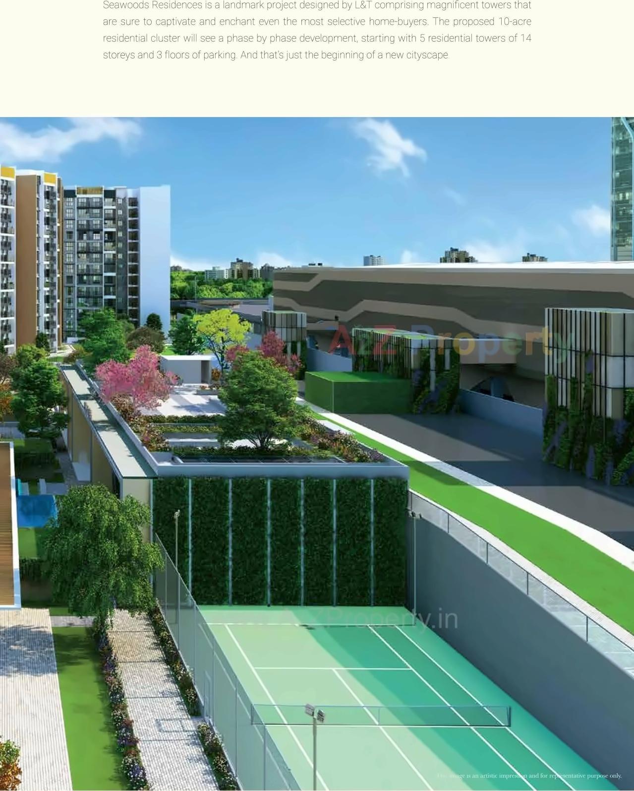 3D Elevation of real estate project L T Seawoods Residences located at Navi-mumbai-m-corp, Thane, Maharashtra