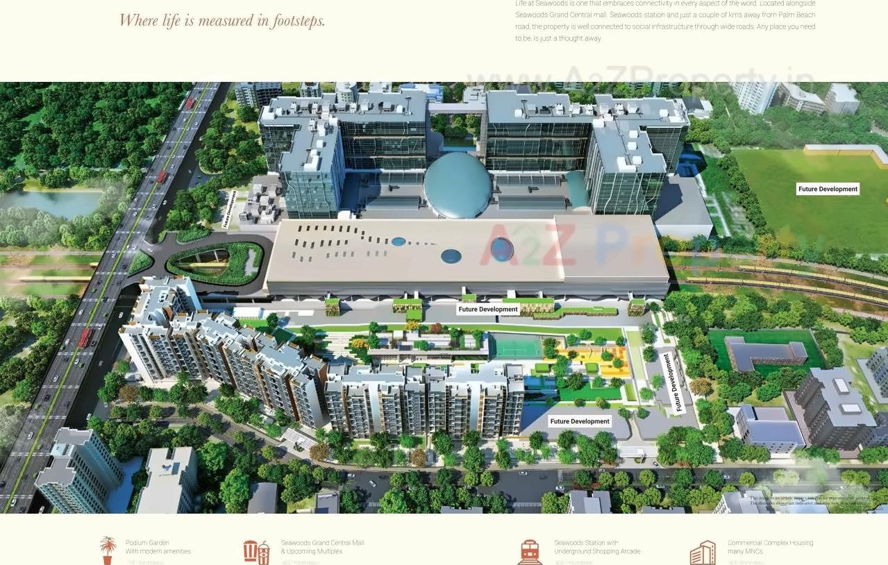 3D Elevation of real estate project L T Seawoods Residences located at Navi-mumbai-m-corp, Thane, Maharashtra