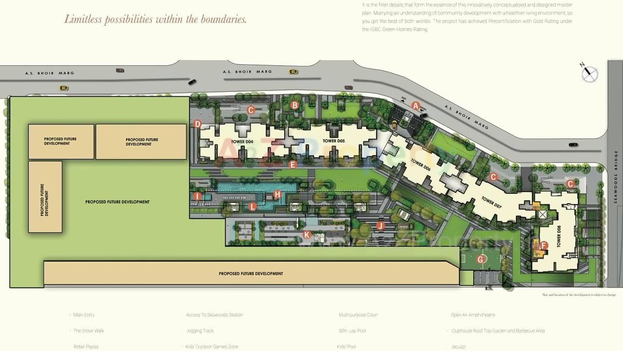 Layout of real estate project L T Seawoods Residences located at Navi-mumbai-m-corp, Thane, Maharashtra