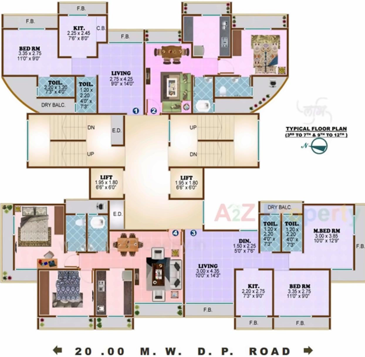 Layout of real estate project Laabh Gloria located at Thane-m-corp, Thane, Maharashtra