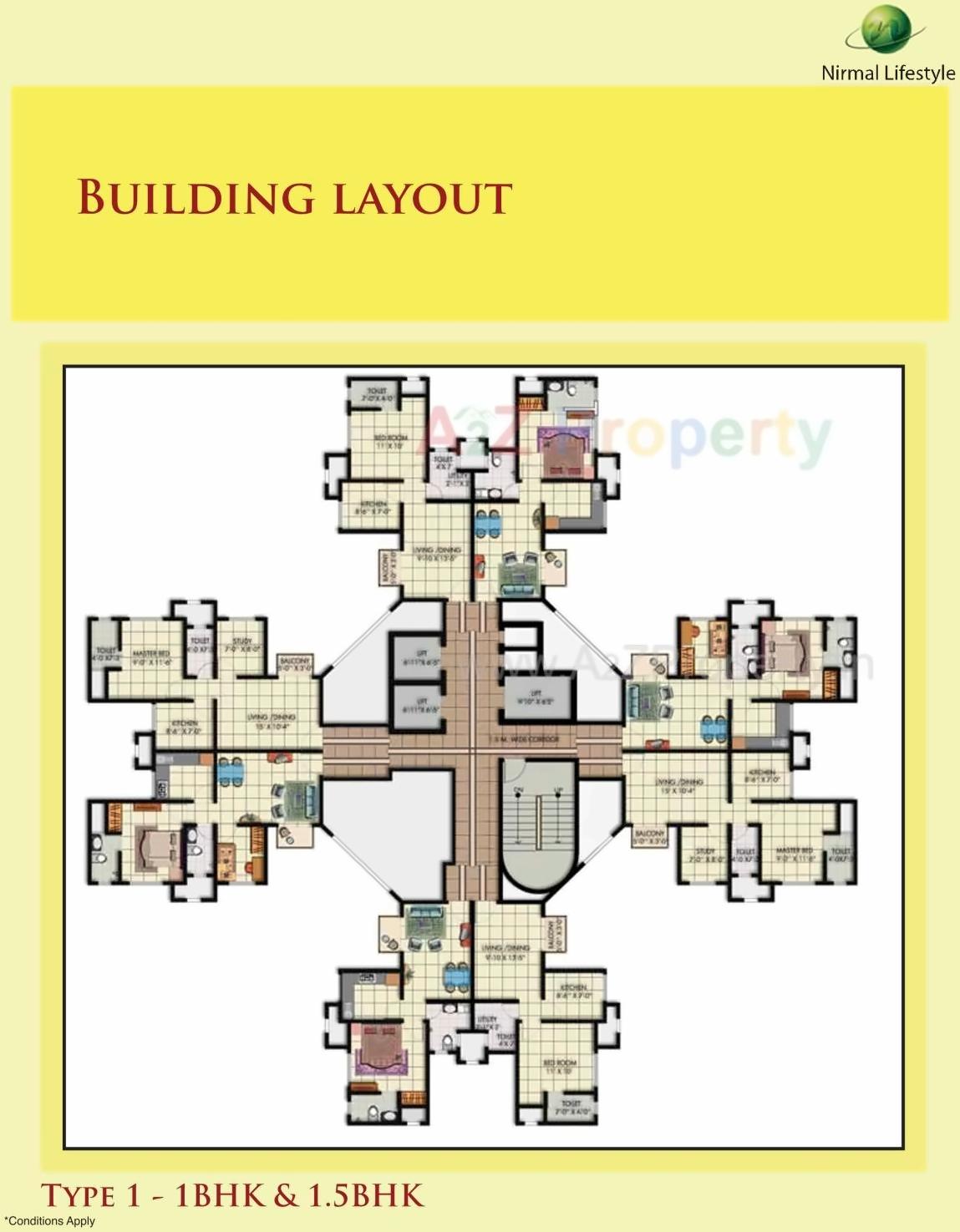 Layout of real estate project Lifestyle City Kalyan   Victory located at Vadavali-kh, Thane, Maharashtra