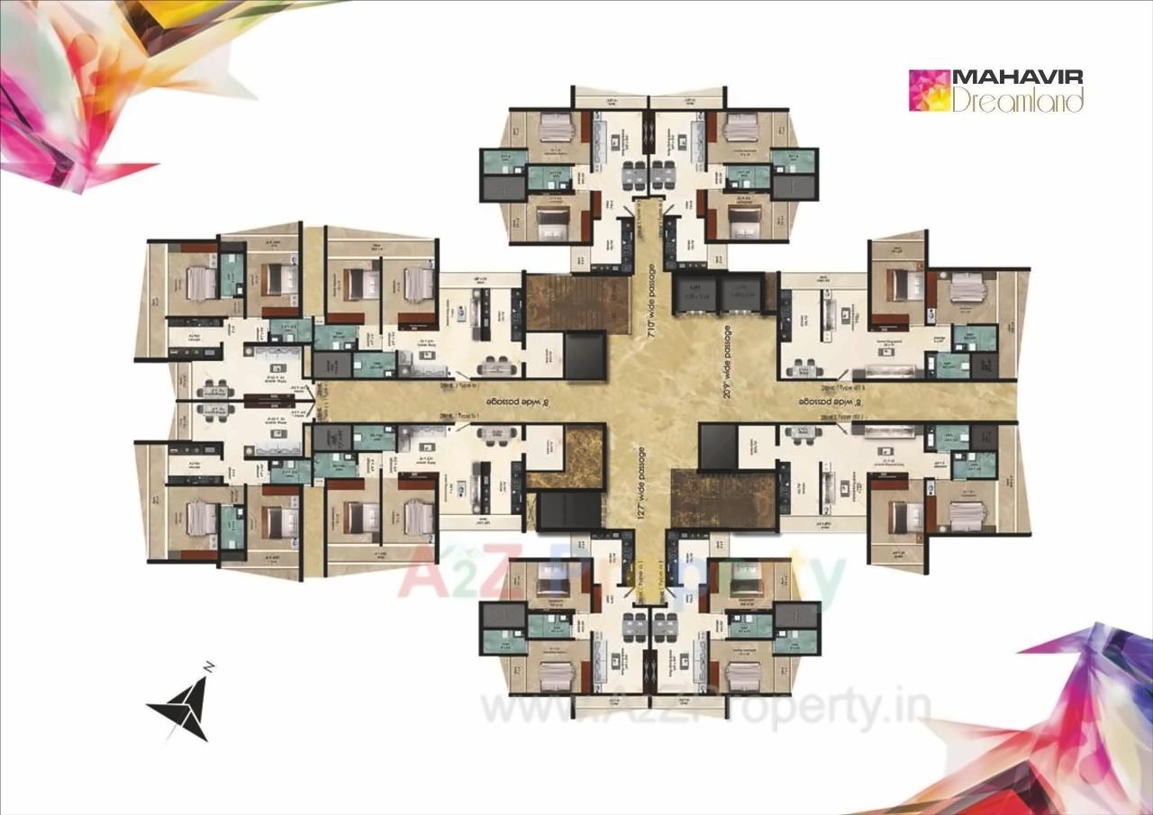 Layout of real estate project Mahavir Dreamland located at Bhiwandi-m-corp, Thane, Maharashtra