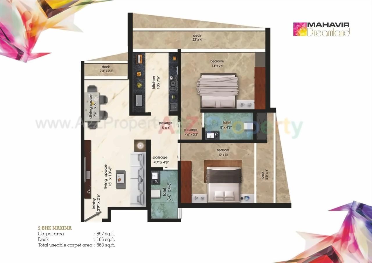Layout of real estate project Mahavir Dreamland located at Bhiwandi-m-corp, Thane, Maharashtra