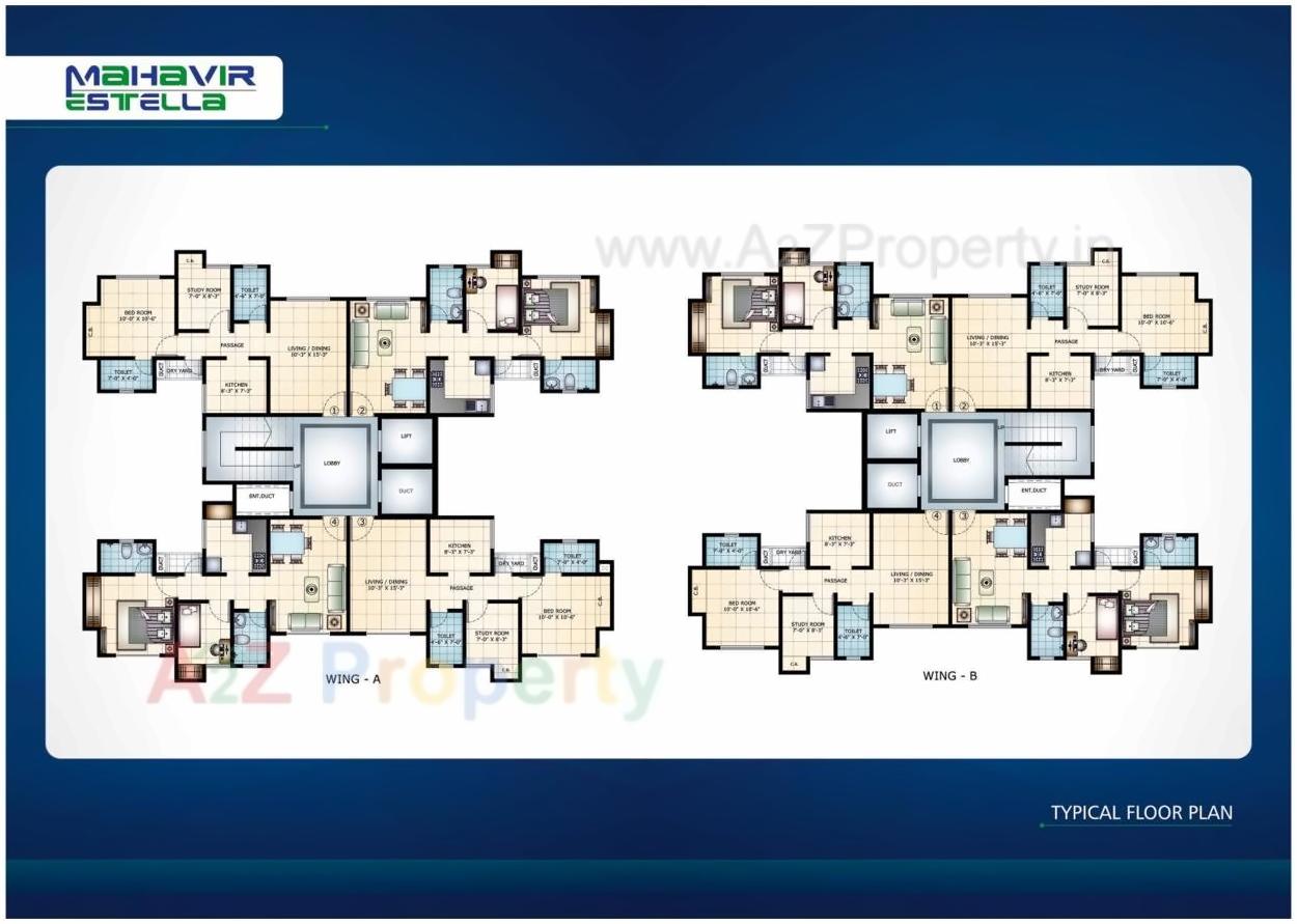 Layout of real estate project Mahavir Estella located at Thane-m-corp, Thane, Maharashtra