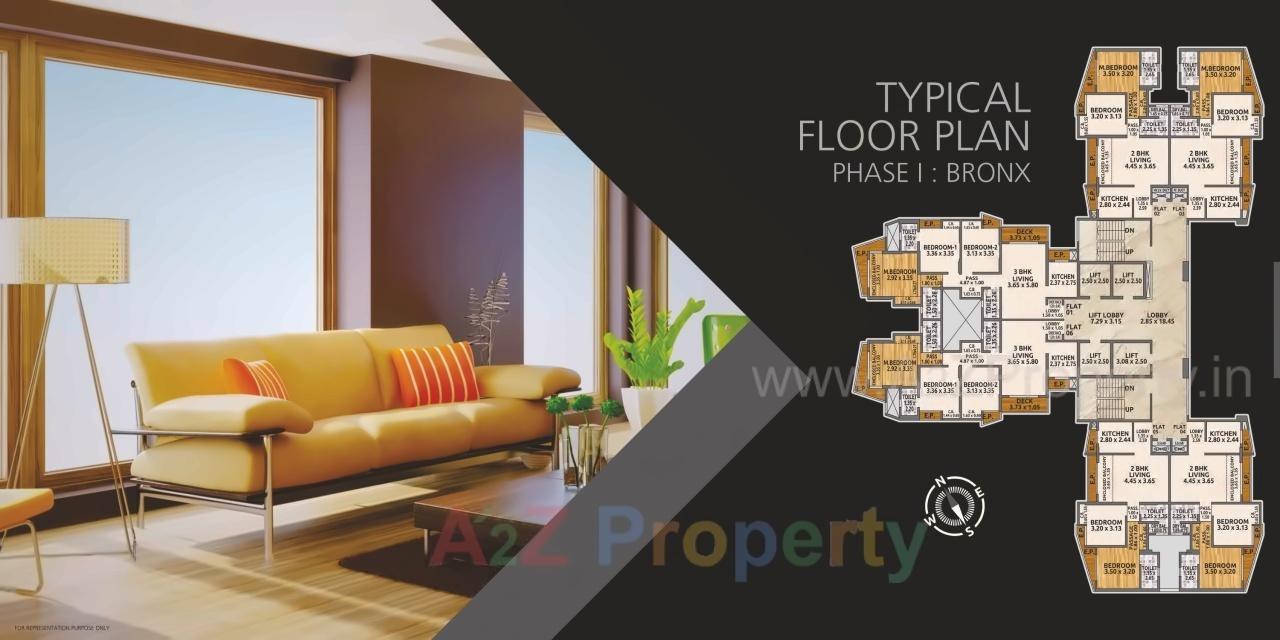 Layout of real estate project Manhattan located at Thane-m-corp, Thane, Maharashtra