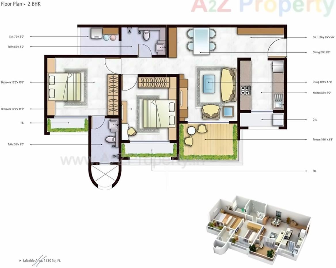 Layout of real estate project Mohan Altezza Ii located at Gandhare, Thane, Maharashtra