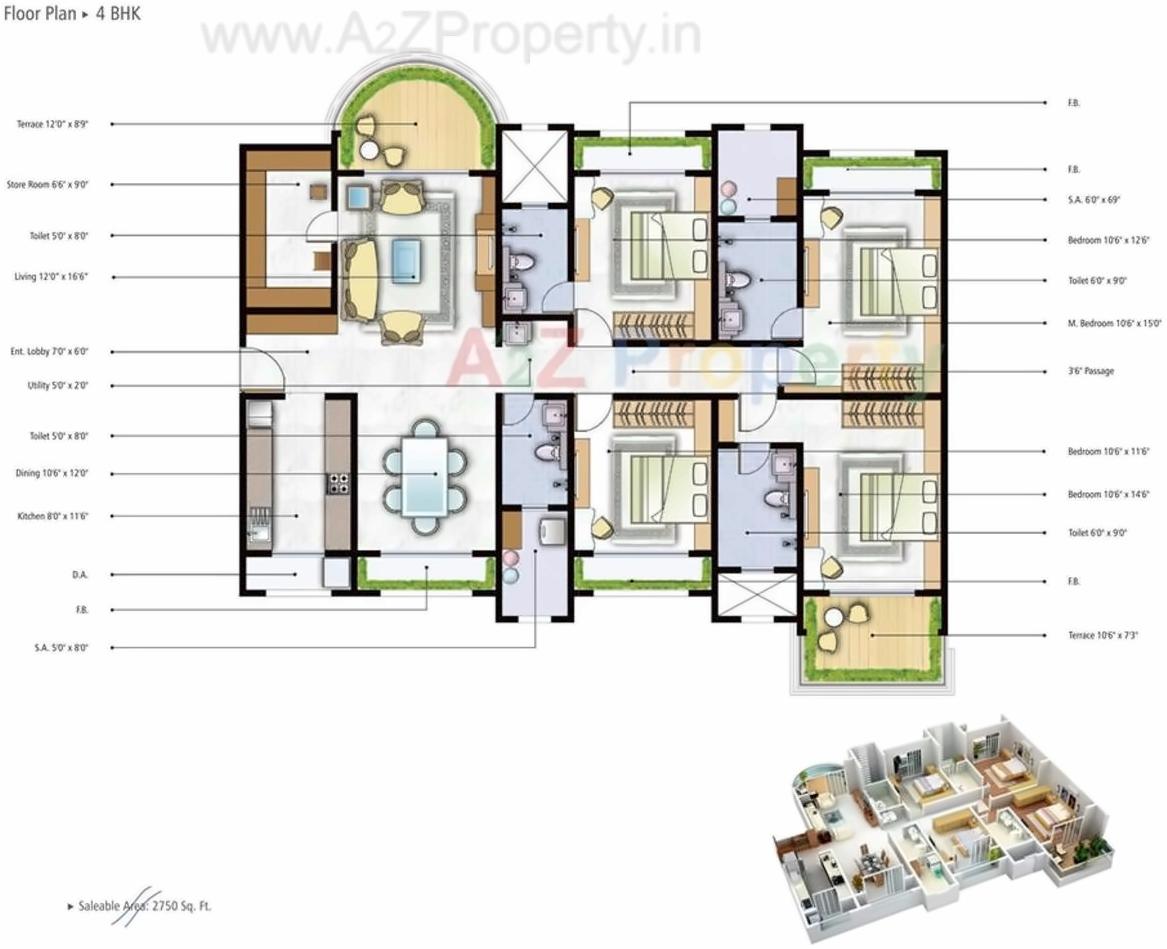 Layout of real estate project Mohan Altezza Ii located at Gandhare, Thane, Maharashtra